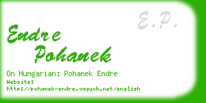 endre pohanek business card